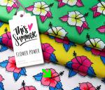 RESTSTÜCK 1,10m !!! - Bio Jersey - Flower Power - weiß - This Summer - Hamburger Liebe